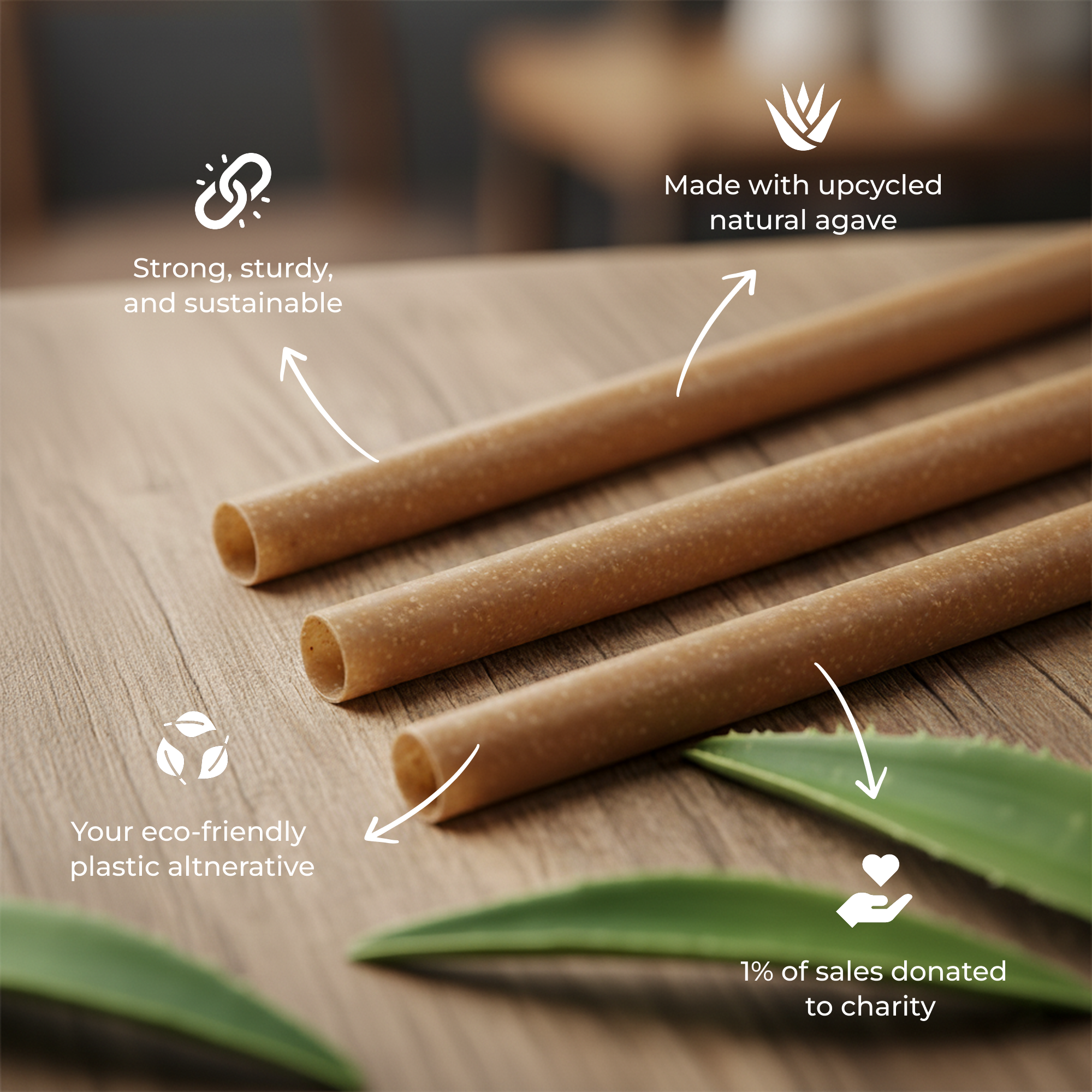 Sustainable Agave-Based Straws (Unwrapped)