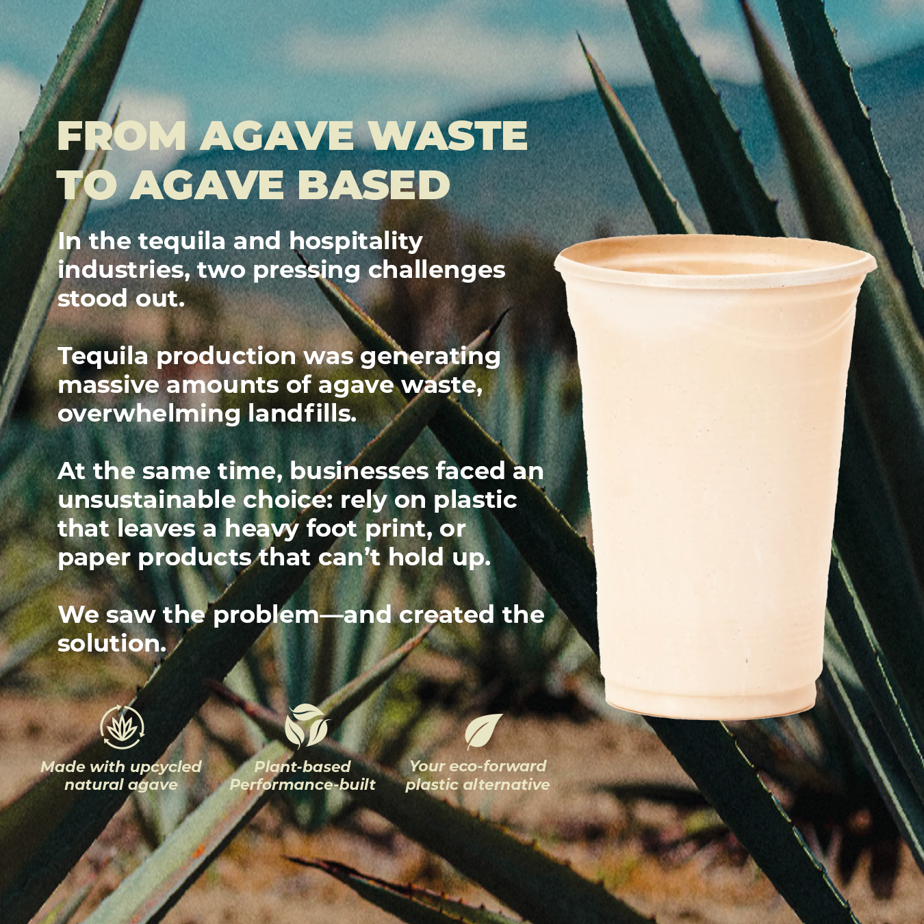 Retail Packs - Agave Fiber Cups - 12 Ounce - 50 Count (12 Case/Pack)