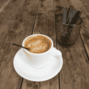 Black Stir Stick in Coffee