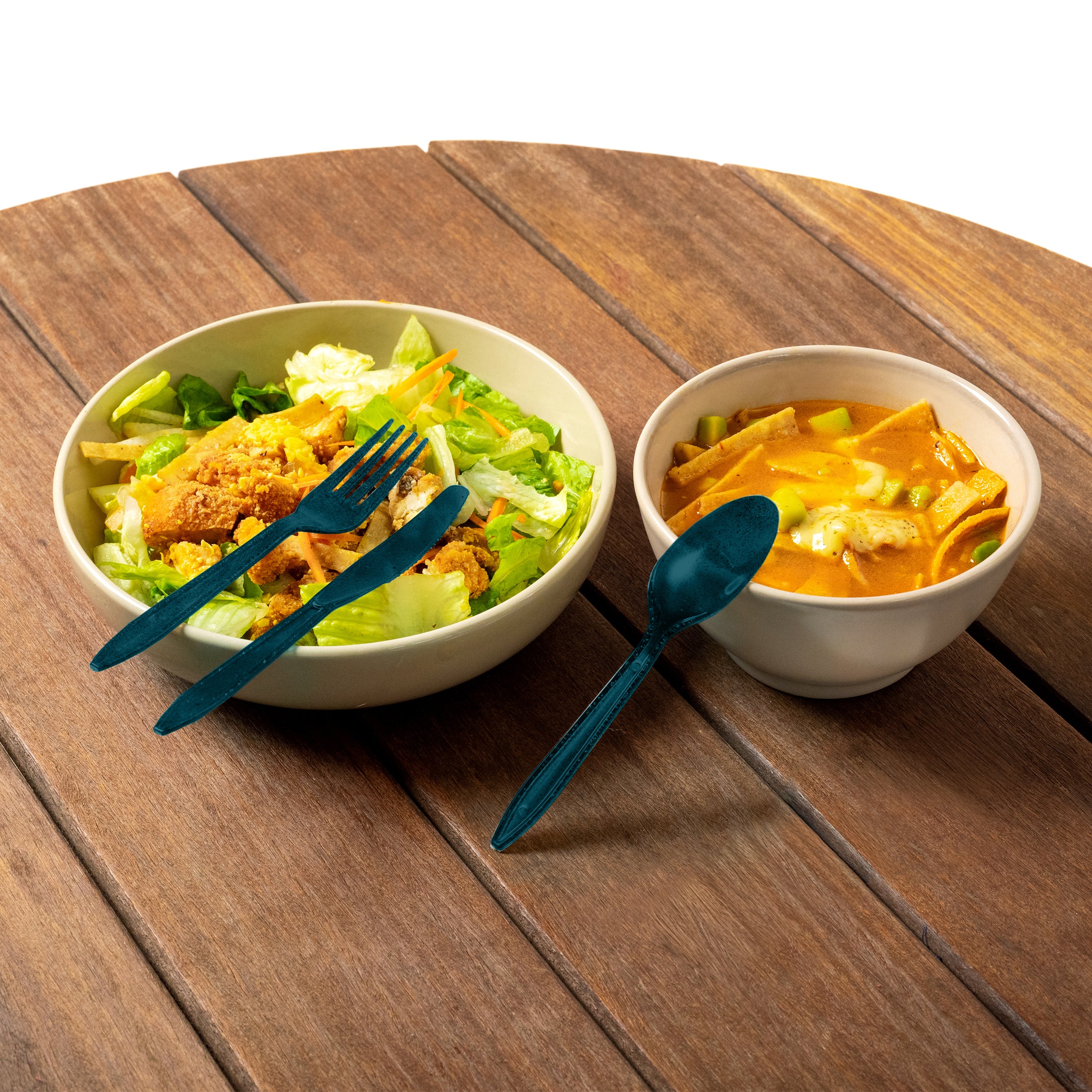 Sustainable Agave-Based Blue Cutlery Kit (Biofilm Wrapped & UnBranded)