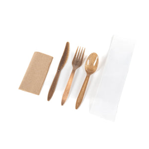 Brown Agave Cutlery with paper wrapping