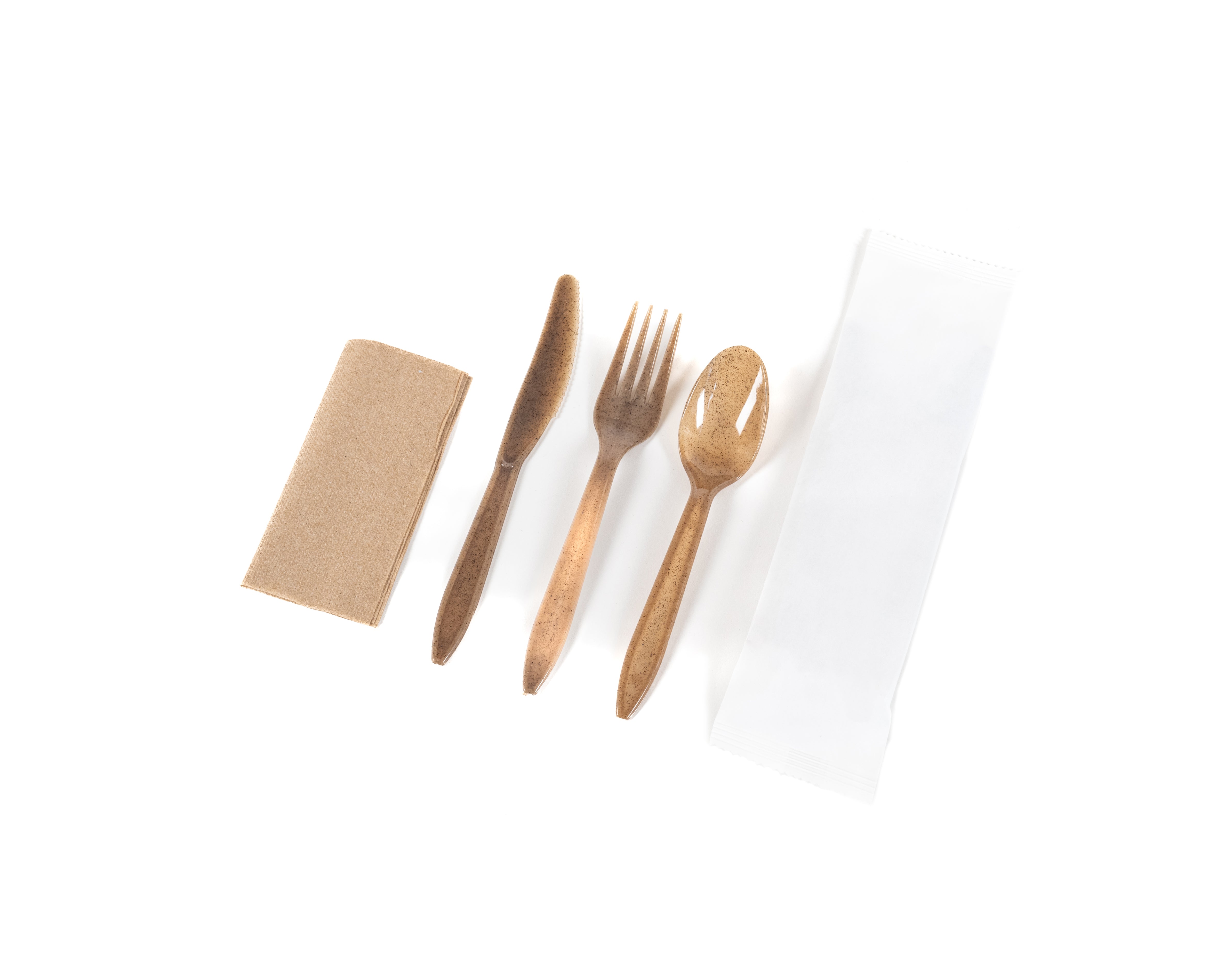 Brown Agave Cutlery with paper wrapping