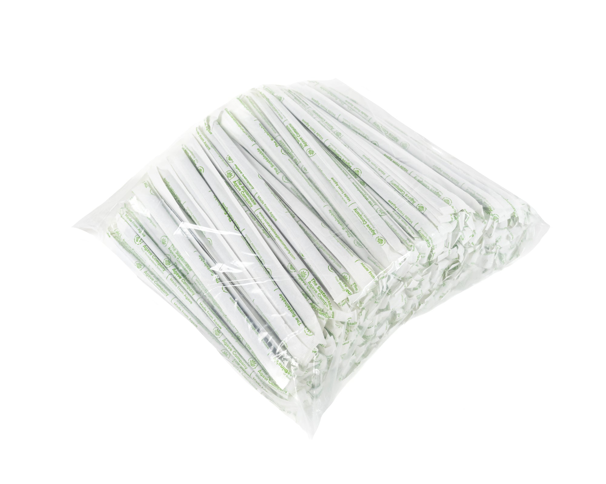 Bundle of Paper Wrapped Straws in Bag
